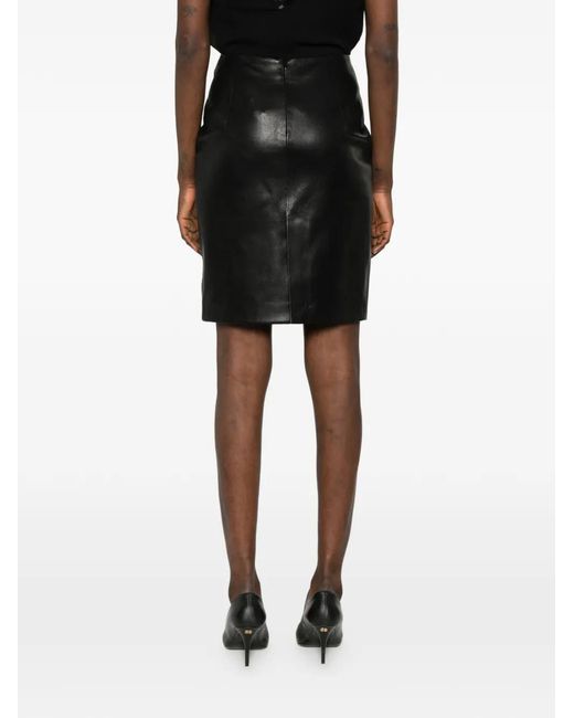 Nour Hammour Black Midi Slinky Stretch Mini Skirt