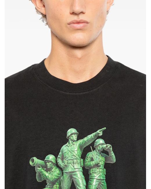 Melt Black Graphic-Print T-Shirt for men