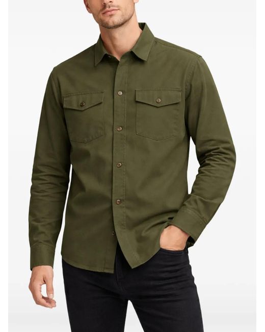 Franzese Collection Green Chest-Pockets Button-Down Jacket for men