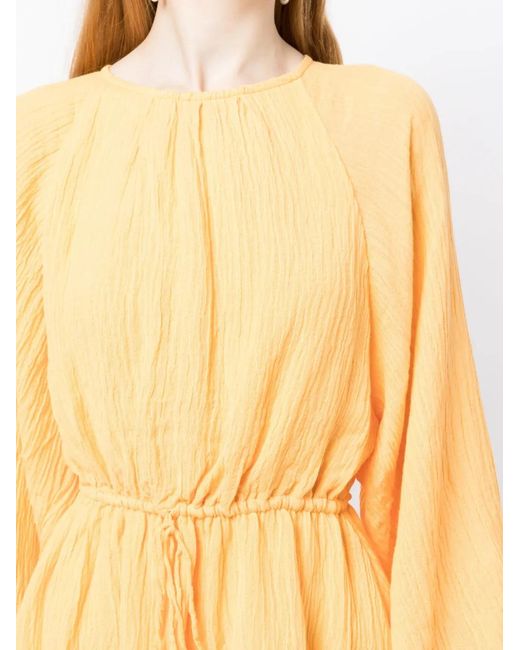 Faithfull The Brand Yellow Constance Open-Back Minidress