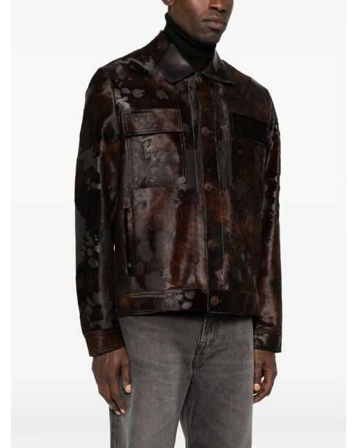 Salvatore Santoro Black Patch-Pocket Suede Jacket for men