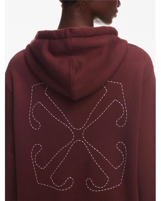 Off-White c/o Virgil Abloh Purple Arrows-Embroidered Cotton Hoodie
