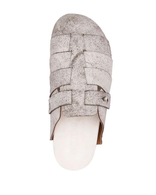 Buttero White Round-Toe Leather Slippers for men