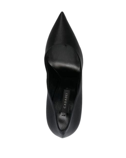 Casadei Black Blade Twenties 120mm Satin Pumps