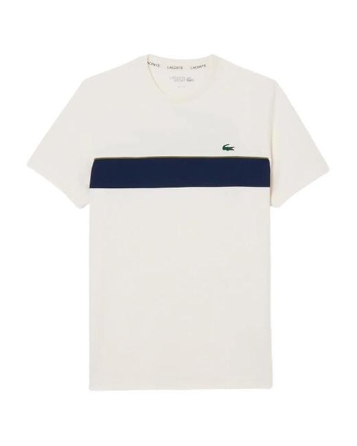 メンズ Lacoste カラーブロック Tシャツ White