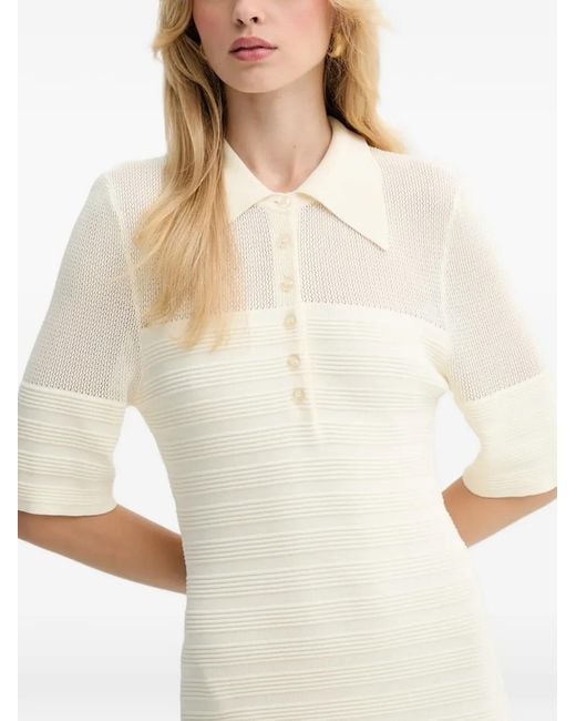 Gestuz White Polo-Collar Mini Dress