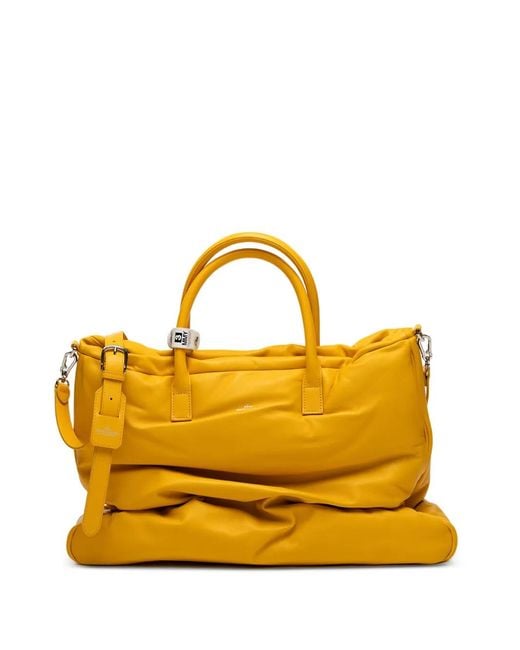 Maison Mihara Yasuhiro Yellow "Pucker" Puffer Tote Bag