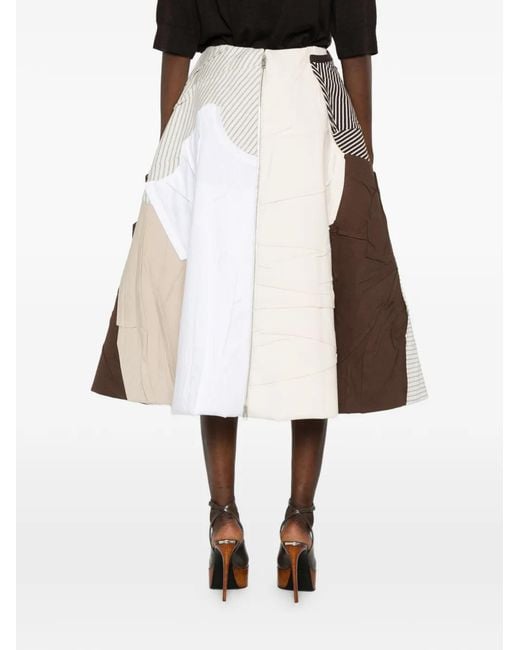 Moschino Midi-Rok Met Patchwork in het White
