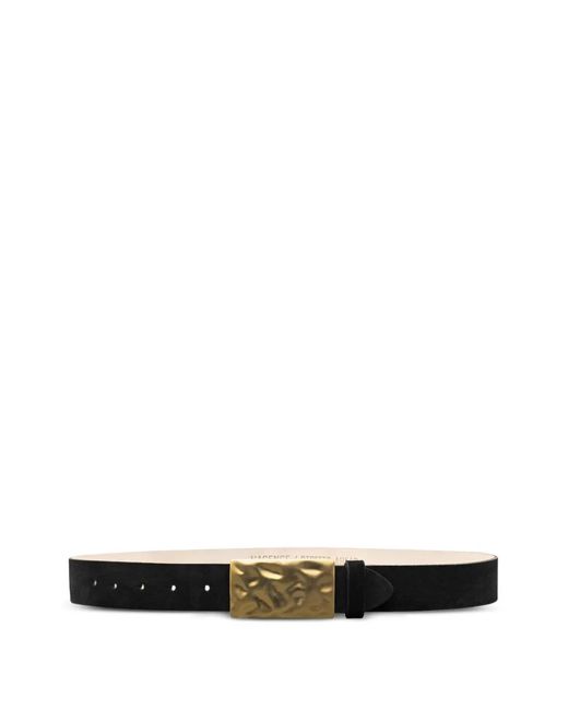 L'Agence White Textured Hammered Belt