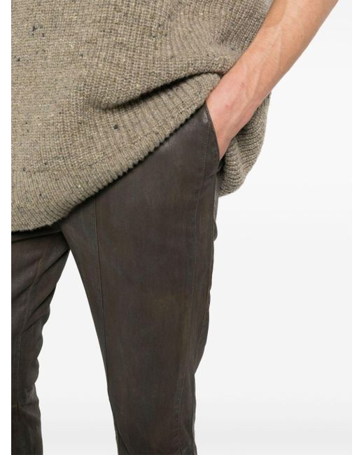 FREI-MUT Gray Merci Leather Straight-leg Trousers for men