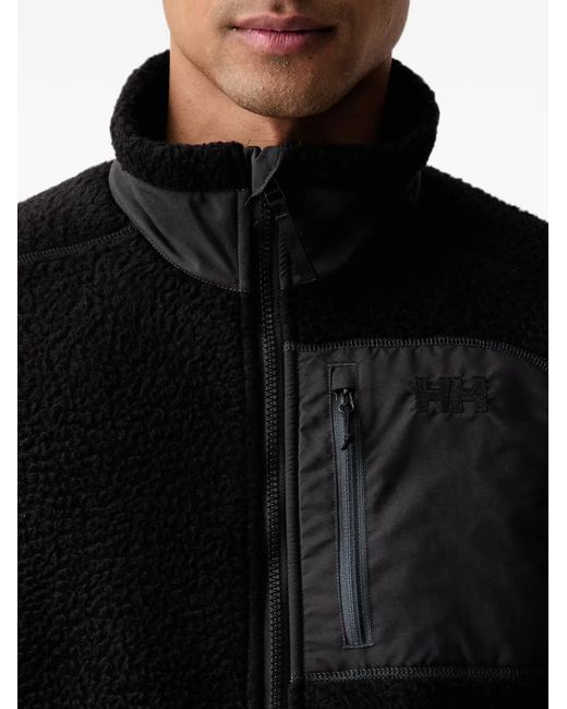 Helly Hansen Black Panorama Zip-Up Fleece Sweatshirt for men