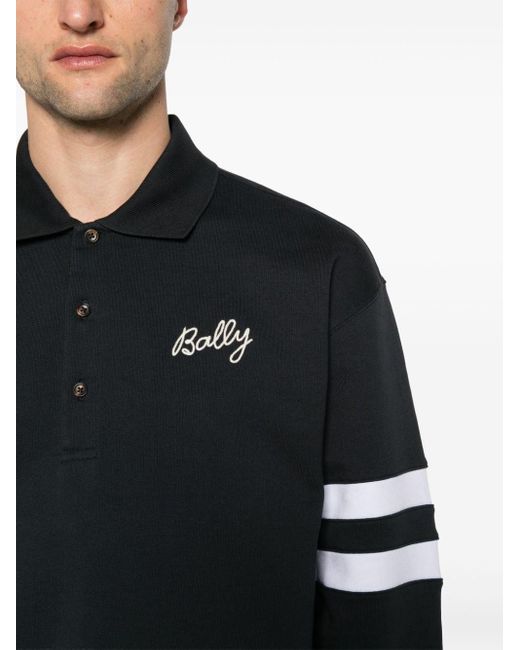 Bally Black Embroidered-logo Polo Shirt for men