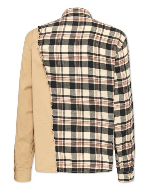 DSquared² Blue Checked Patchwork Shirt for men