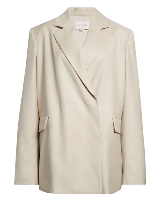 Loulou de Saison Natural Notched-Lapel Blazer