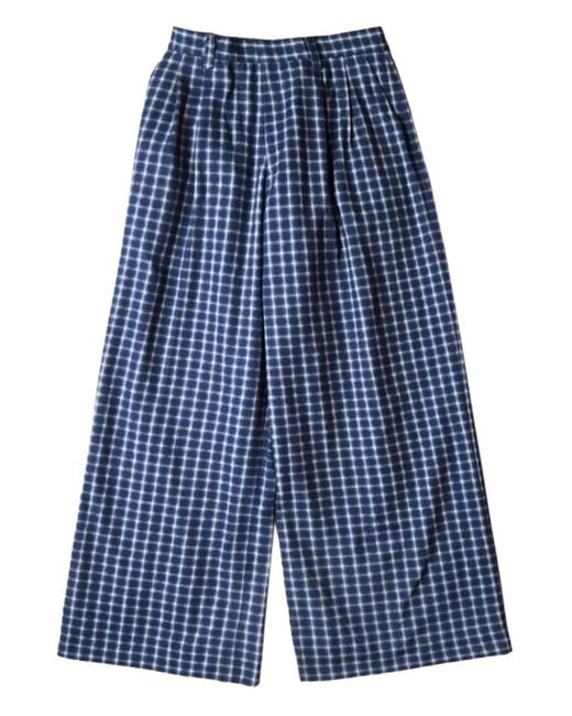 メンズ ERL チェック パンツ Blue