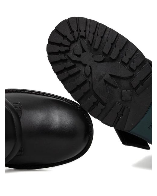 Patrizia Pepe Black Lace-Up Combat Boots