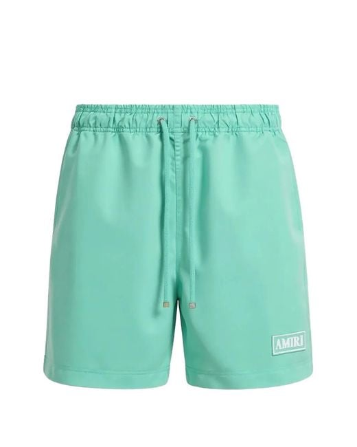 Amiri Green Short De Bain À Patch Logo for men