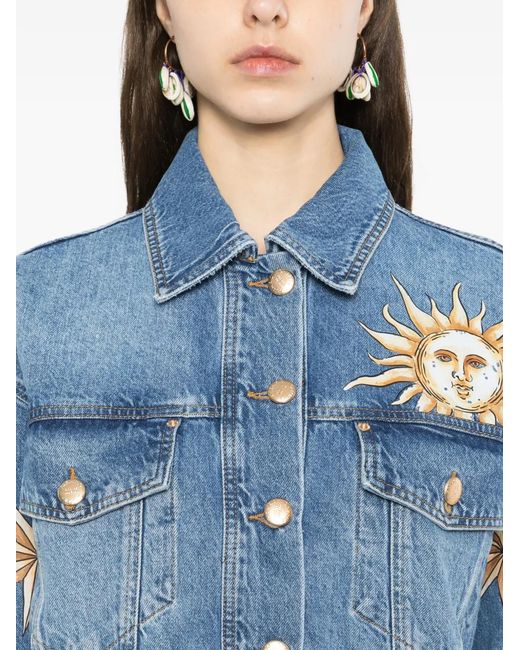 Farm Rio Blue Veste À Motif Graphique Soleil Étoile