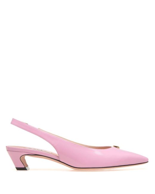Bally Pink Sylt 35 Slingback Leather Pumps