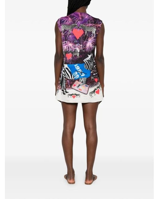 The Artistylist Pink Zebra-Print Sleeveless Mini Dress