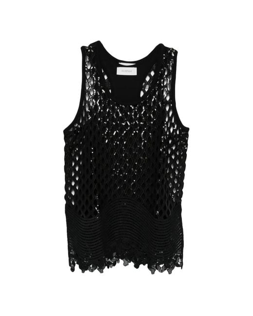 Sportmax Black Sleeveless Tops