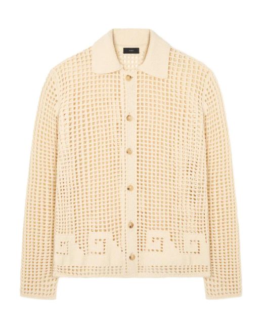 Alanui Natural Where The Wave Begins Openwork Buttoned Shirt for men