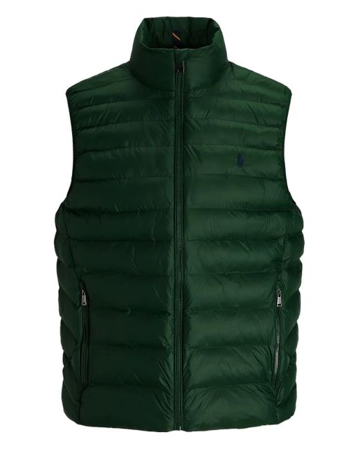 Polo Ralph Lauren Green Logo-Embroidered Padded Vest for men