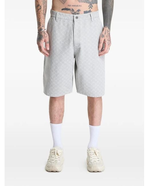 Daily Paper Gray Washed Monogram Shorts for men