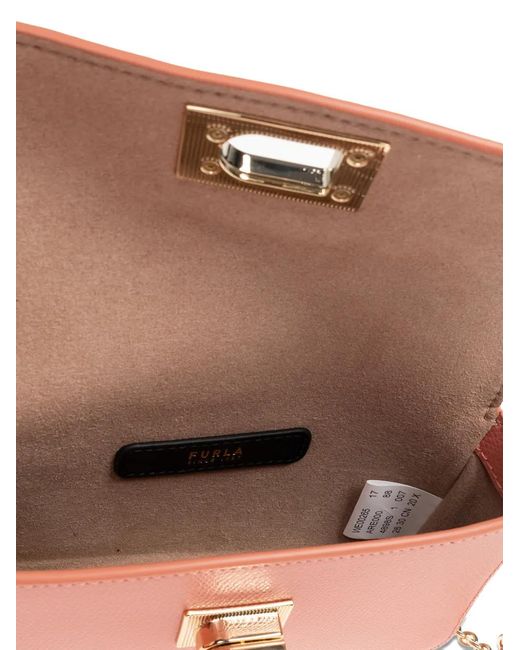 Furla Pink Mini 1927 Grain-Finish Leather Crossbody Bag