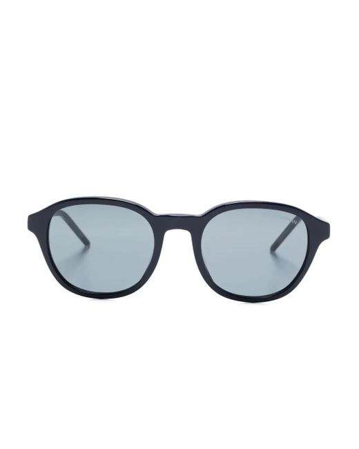 Emporio Armani Zonnebril Met Rond Montuur En Logo in het Blue voor heren