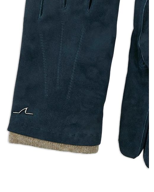 Paul & Shark Blue Suede Gloves for men