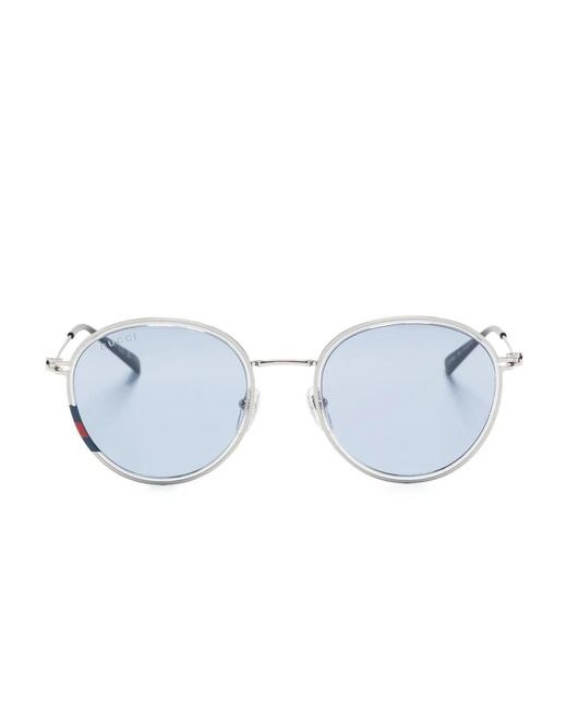 Gucci Blue Round-Frame Sunglasses