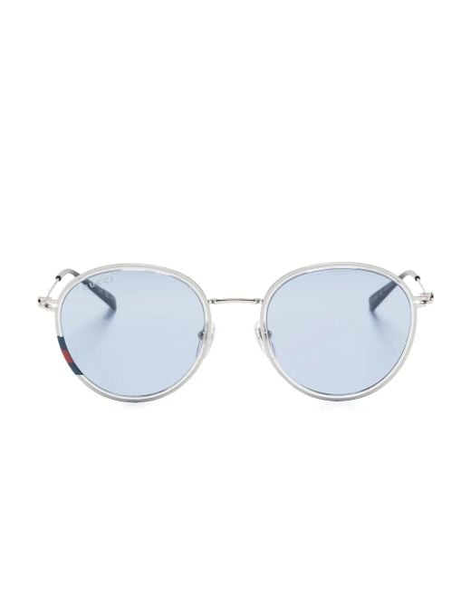 Gucci Blue Round-Frame Sunglasses