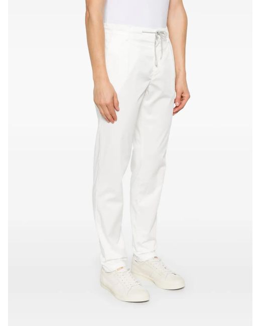 Eleventy White Drawstring Trousers for men