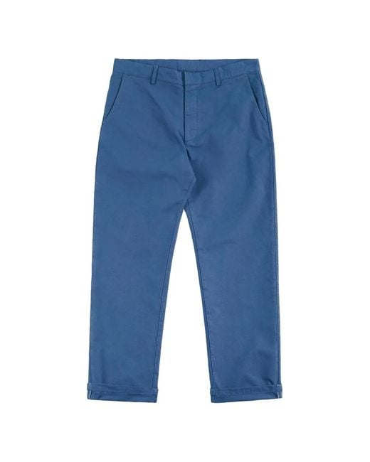 Fortela Blue American Pocket Chino Trousers for men