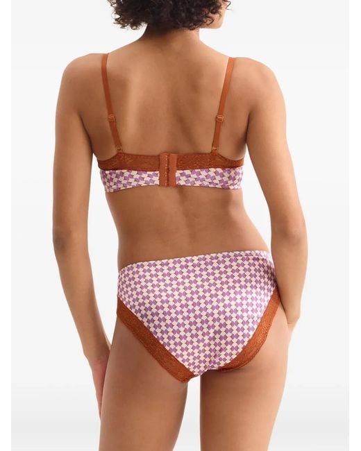 Eres Pink Stereo Geometric-Print Bra