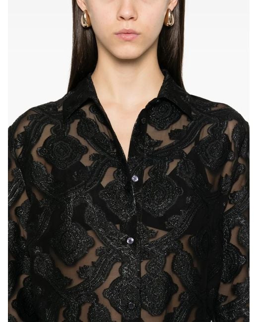 Etro Black Paisley-Print Shirt