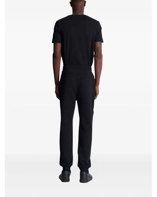 Balmain Black Logo-Print Drawstring Track Pants for men