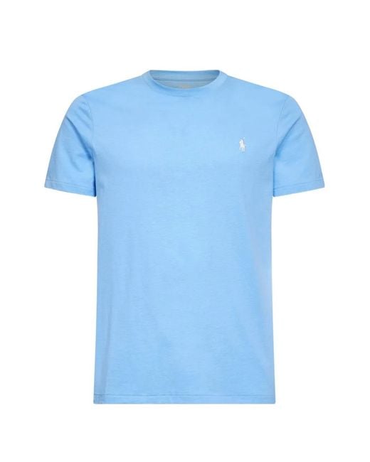 Polo Ralph Lauren Blue Ribbed Embroidery T-Shirt for men