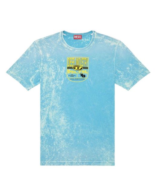 DIESEL Blue T-just-n17 Distressed T-shirt for men
