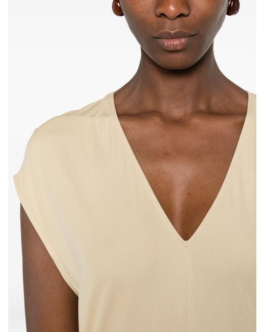 Totême White V-Neck Jersey Dress