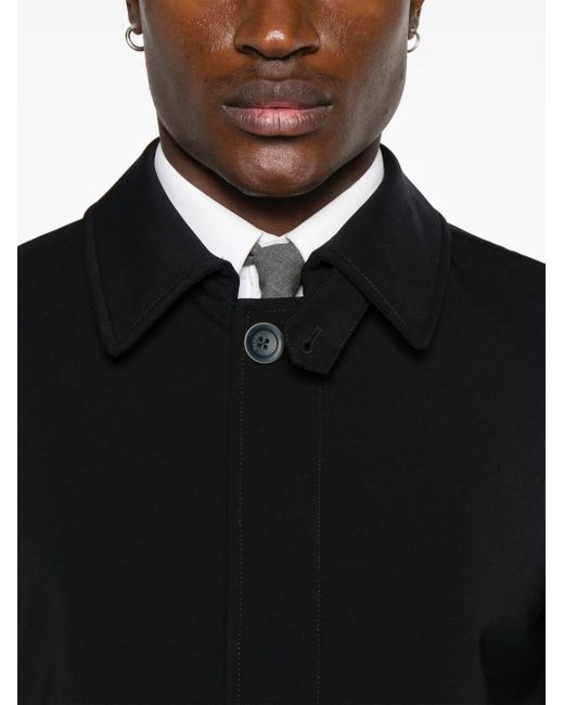 Herno Black Logo Plaque Coat for men