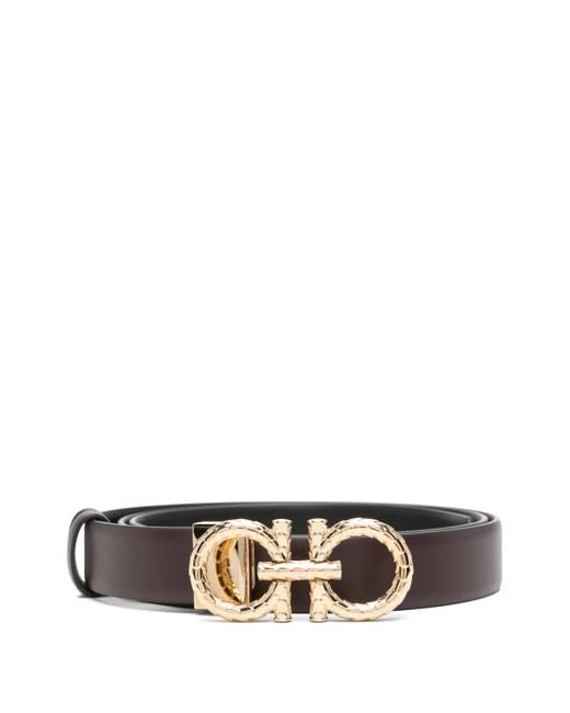 Ferragamo White Gancini Belt