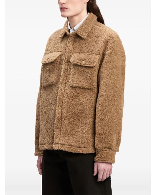 Palm Angels Brown Bear In Mind Shirt Jacket for men