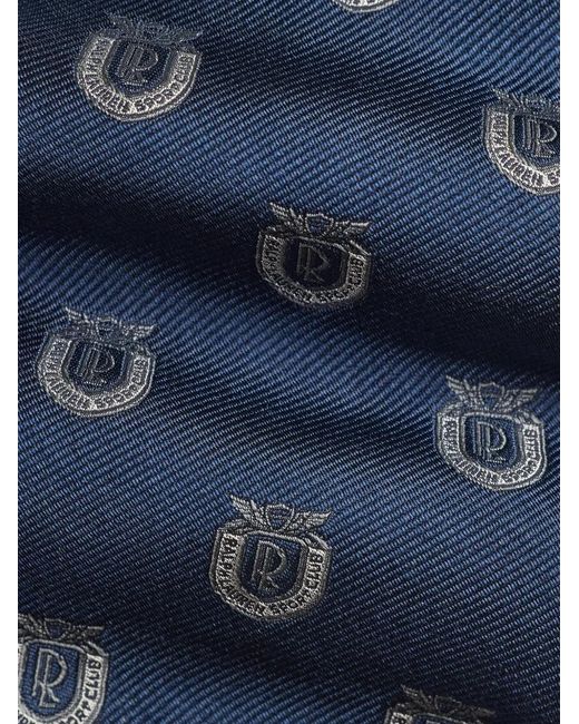 Ralph Lauren Blue Crest-Motif Silk Tie for men