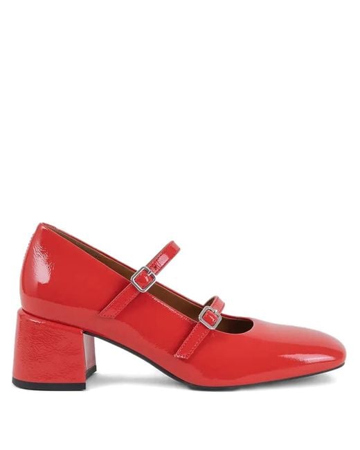 Vagabond Red 55Mm Adison Double-Buckle Block-Heel Pumps
