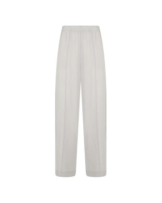 Fabiana Filippi White Elasticated Wide-Leg Trousers