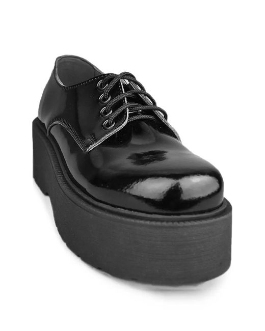 Altercore Black Patent-Finish Platform Shoes