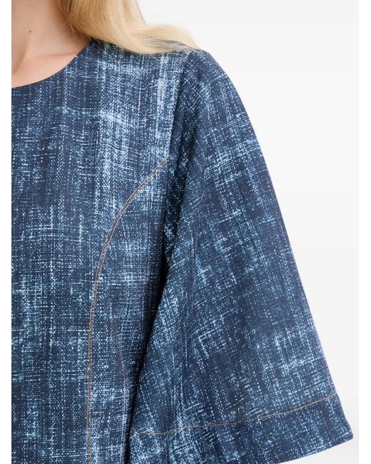Gestuz Blue Flared-Sleeve Mini Dress