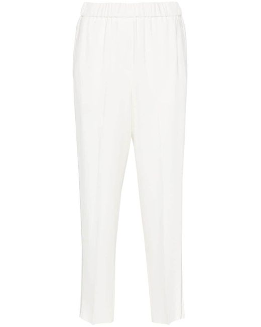 Peserico White Ivory Tapered Trousers